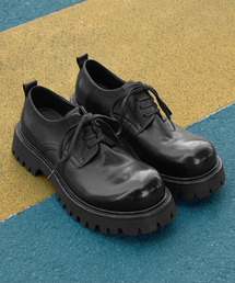 WETHEROAD（ウィーザロード）の「WTRD1122 Charlie 4-Hole Tumble Washing Volume Derby Shoes Black（ドレスシューズ）」