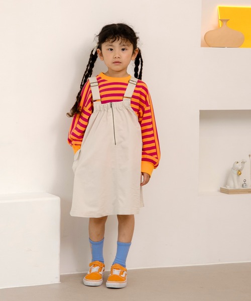 MAKE YOUR DAY（メイクユアデイ）の「ジャンパースカート■80～140cm（ジャンパースカート・キッズ・ベージュ/チャコールグレー/アイボリー・80/90/100/110/120/130/140）」の12枚目の写真