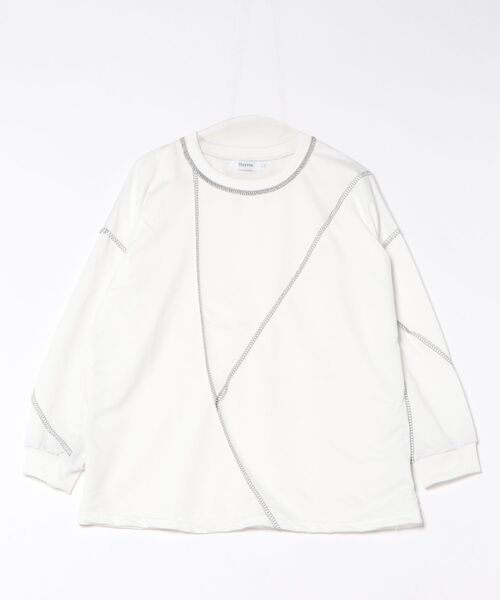 VIBGYOR Women(ヴィブジョー ウィメン)の「【Mayree】メロー ドッキング デザイン 長袖 カットソー(Tシャツ/カットソー・レディース・ブラック/ホワイト・X-LARGE/LARGE/MEDIUM)」の7枚目の写真