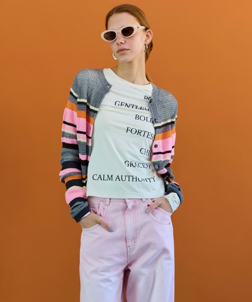 MAISON SPECIAL(メゾンスペシャル)の「Logo Sheer Top/ロゴタイポスキューバトップ(その他トップス・レディース・ライム/ホワイト/ブラック・FREE)」の7枚目の写真