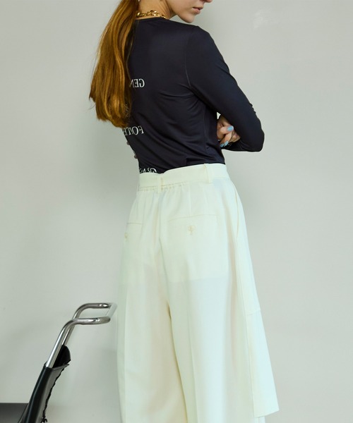 MAISON SPECIAL(メゾンスペシャル)の「Logo Sheer Top/ロゴタイポスキューバトップ(その他トップス・レディース・ライム/ホワイト/ブラック・FREE)」の19枚目の写真