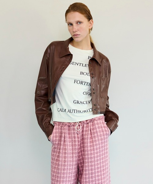 MAISON SPECIAL(メゾンスペシャル)の「Logo Sheer Top/ロゴタイポスキューバトップ(その他トップス・レディース・ライム/ホワイト/ブラック・FREE)」の16枚目の写真