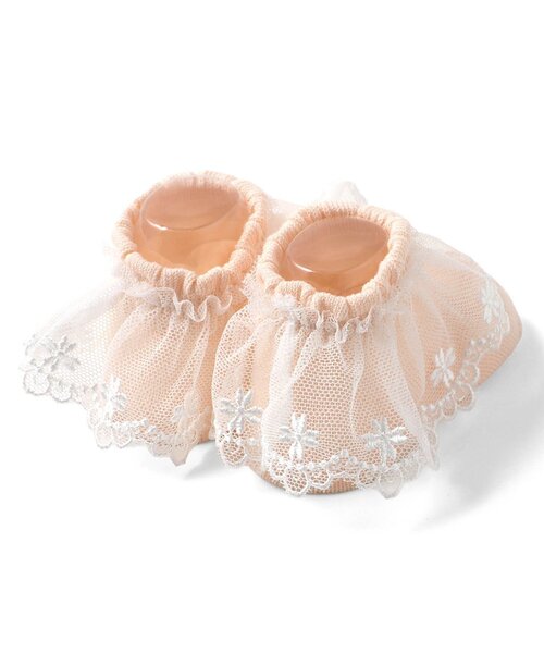 Ampersand（アンパサンド）の「おめかしレースベビーソックス（ベビーシューズ/ベビーソックス・キッズ・アイボリー/ベビーピンク・12/9）」の3枚目の写真