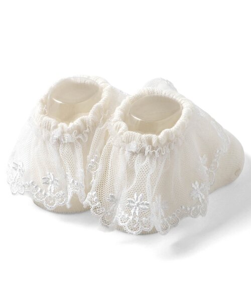 Ampersand（アンパサンド）の「おめかしレースベビーソックス（ベビーシューズ/ベビーソックス・キッズ・アイボリー/ベビーピンク・12/9）」の4枚目の写真