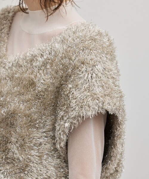 グレースコンチネンタル　ラメ　フェザーベスト ラメフェザーベスト / GRACE CONTINENTAL | GRACE CONTINENTAL