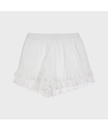 Ruffle Hem Shorts (White)