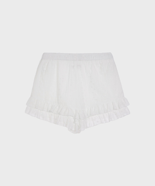 ALKI ALKA(アルキアルカ)の「Ruffle Hem Shorts (White)(その他パンツ・レディース・ホワイト・FREE)」の2枚目の写真