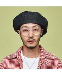 MILLIONAIRE HATS（ミリオネアハット）の「デニム（オーバーサイズ）ビッグアップルハット - ブラックデニム（ハンチング/ベレー帽）」