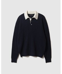 POKER FACE（ポーカーフェイス）の「CABLE RUGBY KNIT NAVY（ニット/セーター）」