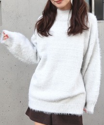 CECIL McBEE | GOOD TEXTURE ラメフェザー2WAYチュニックプルオーバー(ニット/セーター)