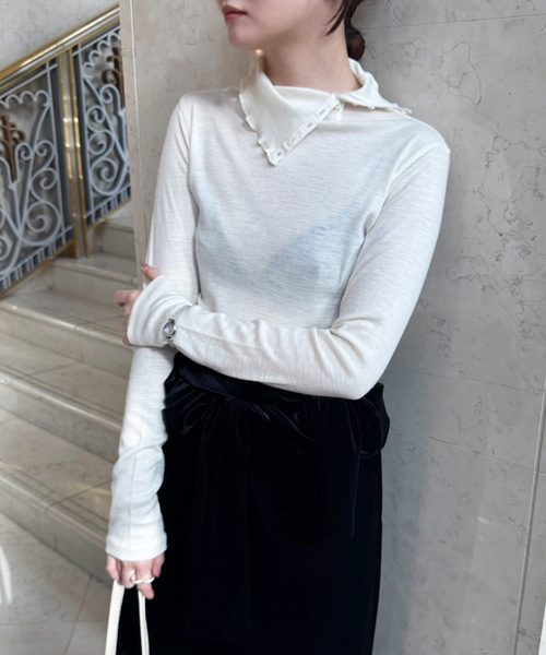 EDIT. FOR LULU(エディットフォールル)の「Superior Turtleneck(Tシャツ/カットソー・レディース・ホワイト/イエロー・FREE)」の1枚目の写真