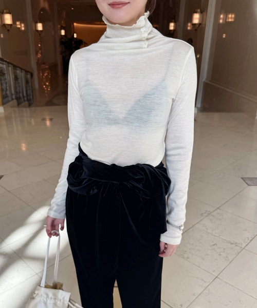 EDIT. FOR LULU(エディットフォールル)の「Superior Turtleneck(Tシャツ/カットソー・レディース・ホワイト/イエロー・FREE)」の3枚目の写真