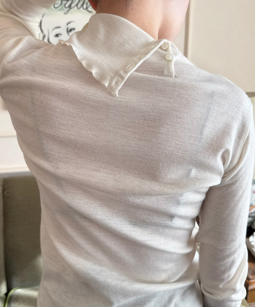 EDIT. FOR LULU(エディットフォールル)の「Superior Turtleneck(Tシャツ/カットソー・レディース・ホワイト/イエロー・FREE)」の7枚目の写真