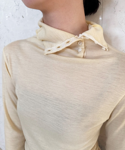 EDIT. FOR LULU(エディットフォールル)の「Superior Turtleneck(Tシャツ/カットソー・レディース・ホワイト/イエロー・FREE)」の15枚目の写真