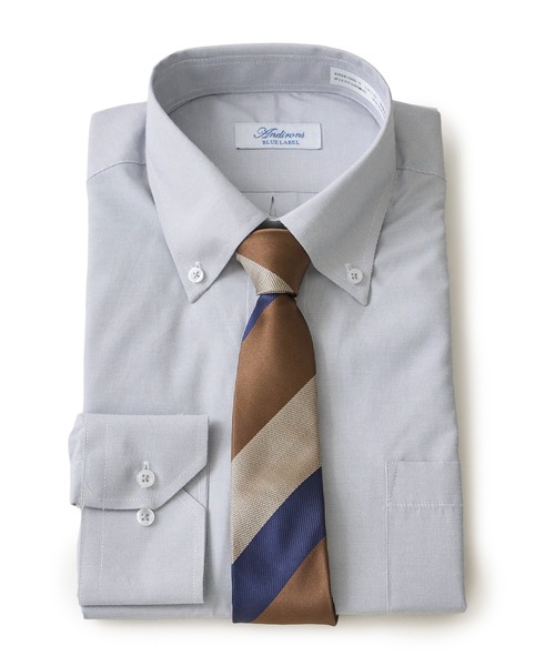 TETE HOMME(テットオム)の「形態安定 カラードビーシャツ / ボタンダウンシャツ(ビジネスシャツ・メンズ・グレー/ブルー/ホワイト系2/サックスブルー/ホワイト/ネイビー・MEDIUM/LARGE/X-LARGE)」の1枚目の写真