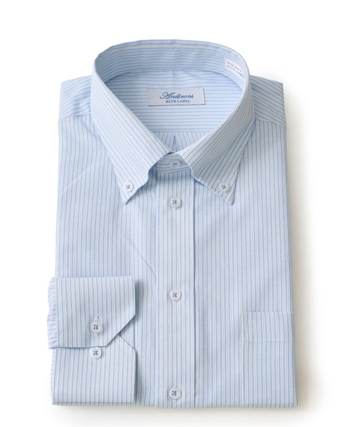 TETE HOMME(テットオム)の「形態安定 カラードビーシャツ / ボタンダウンシャツ(ビジネスシャツ・メンズ・グレー/ブルー/ホワイト系2/サックスブルー/ホワイト/ネイビー・MEDIUM/LARGE/X-LARGE)」の11枚目の写真