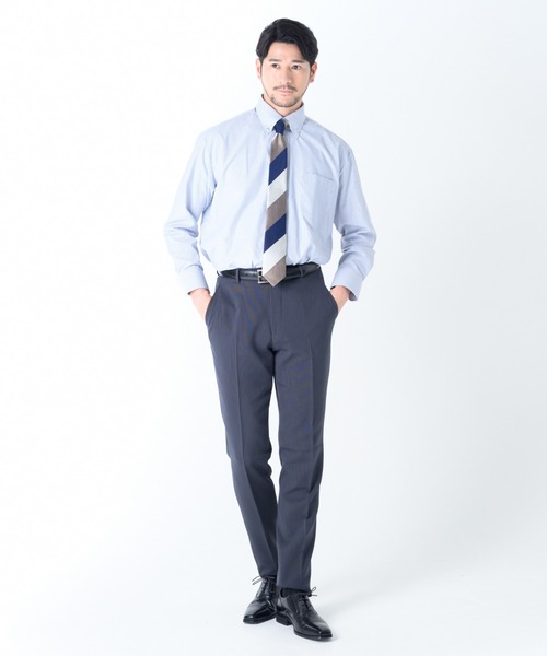 TETE HOMME(テットオム)の「形態安定 カラードビーシャツ / ボタンダウンシャツ(ビジネスシャツ・メンズ・グレー/ブルー/ホワイト系2/サックスブルー/ホワイト/ネイビー・MEDIUM/LARGE/X-LARGE)」の22枚目の写真