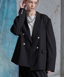SERACE（セラス）の「【SERACE】Loose drape silver button double tailored jacket / ルーズドレープシルバーボタンダブルテーラードジャケット（テーラードジャケット）」