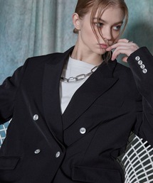 SERACE（セラス）の「【SERACE】Loose drape silver button double tailored jacket / ルーズドレープシルバーボタンダブルテーラードジャケット（テーラードジャケット）」
