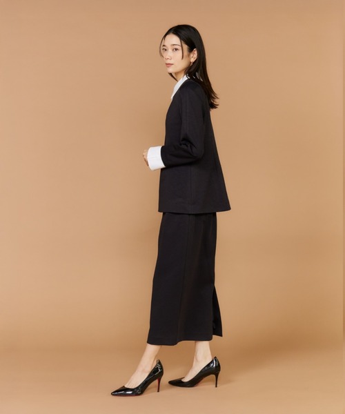 INED（イネド）の「ダンボールニット ハイウエストタイトスカート【セットアップ対応】（スカート・レディース・ネイビー・7号/9号/11号）」の3枚目の写真