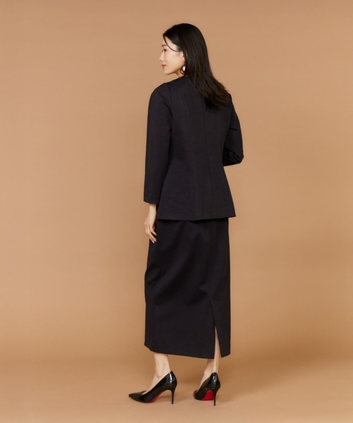 INED（イネド）の「ダンボールニット ハイウエストタイトスカート【セットアップ対応】（スカート・レディース・ネイビー・7号/9号/11号）」の7枚目の写真