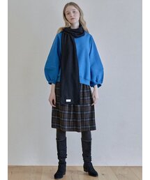Tartan Check Pleated Midi Skirt - BROWN