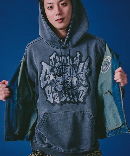 GALFY/ガルフィー】さらっとグラフィティ染め染めパーカー（パーカー