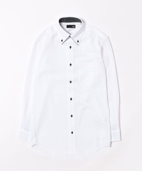 TAKA-Q(タカキュー)の「ワイシャツ メンズ ストレッチ 吸水速乾 ノンアイロン ボタンダウン 長袖 ビジネス ドレス NEWスタンダードフィット(ビジネスシャツ・メンズ・ホワイト・首回り41cm-裄丈82cm/首回り43cm-裄丈82cm/首回り43cm-裄丈86cm/首回り37cm-裄丈80cm/首回り39cm-裄丈80cm/首回り39cm-裄丈84cm/首回り41cm-裄丈86cm/首回り45cm-裄丈86cm)」の2枚目の写真