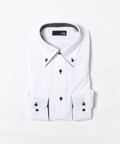TAKA-Q(タカキュー)の「ワイシャツ メンズ ストレッチ 吸水速乾 ノンアイロン ボタンダウン 長袖 ビジネス ドレス NEWスタンダードフィット(ビジネスシャツ・メンズ・ホワイト・首回り41cm-裄丈82cm/首回り43cm-裄丈82cm/首回り43cm-裄丈86cm/首回り37cm-裄丈80cm/首回り39cm-裄丈80cm/首回り39cm-裄丈84cm/首回り41cm-裄丈86cm/首回り45cm-裄丈86cm)」の4枚目の写真