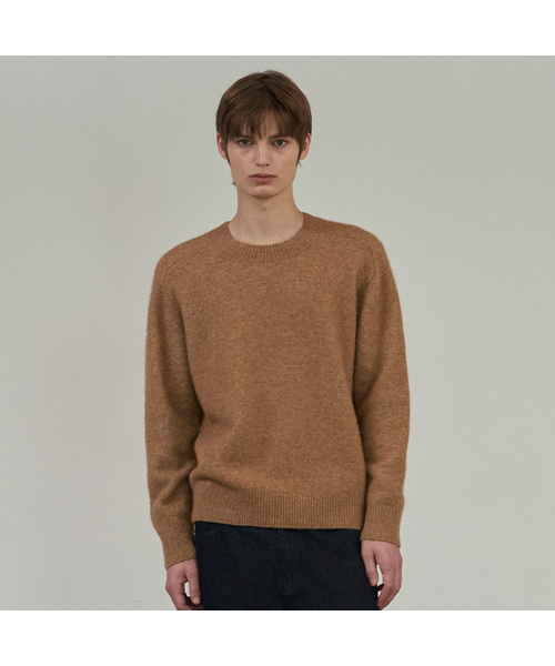 MINDBRIDGE（マインドブリッジ）の「[COUTURE]プレミアムアルパカセミオーバーフィットニット - 3カラー（ニット/セーター・メンズ・ネイビー/オレンジ/ブルー・100/110/95/105）」の3枚目の写真