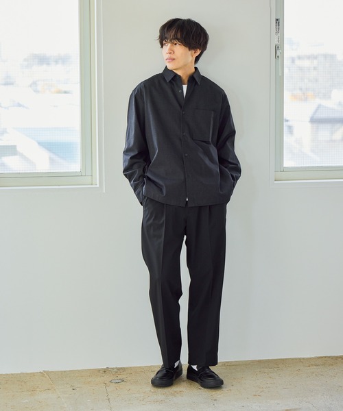 【セット売り】GLOBAL WORK ジャケットパンツ/ワイシャツ/ネクタイ/靴 セール】アーバンデニムシャツ/601066（シャツ/ブラウス）｜GLOBAL