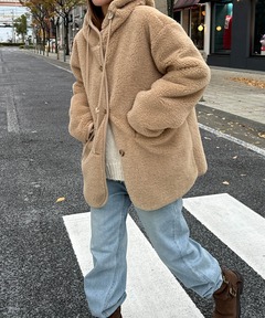 セール】【CLASSY 2月号掲載】オーバーサイズフェイクファーボアコート