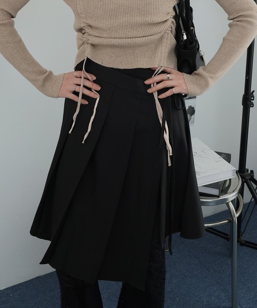 Ulysses（ユリシス）の「裾アシメプリーツラップスカート（スカート・レディース・ブラック/グレー・F）」の20枚目の写真