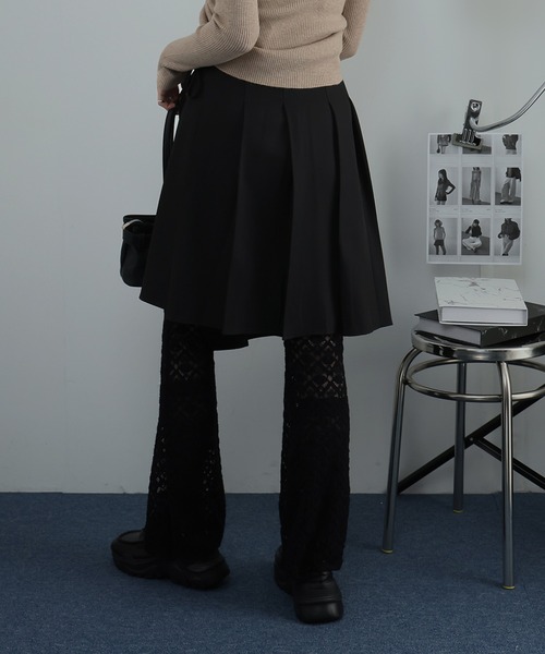 Ulysses（ユリシス）の「裾アシメプリーツラップスカート（スカート・レディース・ブラック/グレー・F）」の22枚目の写真