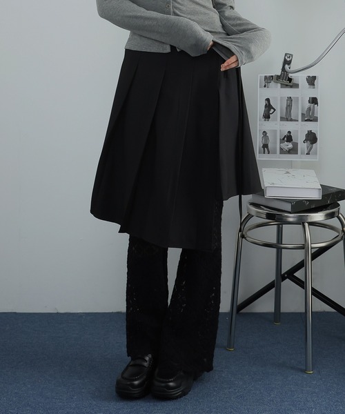 Ulysses（ユリシス）の「裾アシメプリーツラップスカート（スカート・レディース・ブラック/グレー・F）」の13枚目の写真