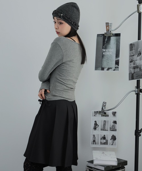 Ulysses（ユリシス）の「裾アシメプリーツラップスカート（スカート・レディース・ブラック/グレー・F）」の17枚目の写真