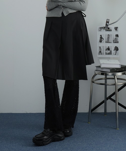 Ulysses（ユリシス）の「裾アシメプリーツラップスカート（スカート・レディース・ブラック/グレー・F）」の14枚目の写真