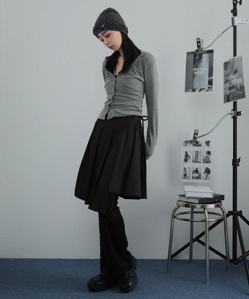 Ulysses（ユリシス）の「裾アシメプリーツラップスカート（スカート・レディース・ブラック/グレー・F）」の11枚目の写真