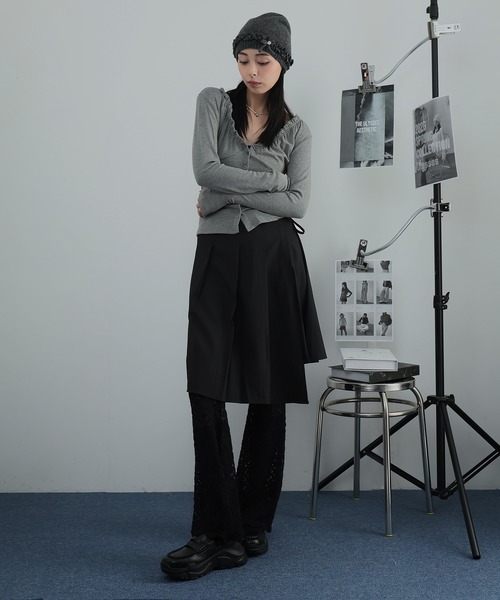 Ulysses（ユリシス）の「裾アシメプリーツラップスカート（スカート・レディース・ブラック/グレー・F）」の12枚目の写真