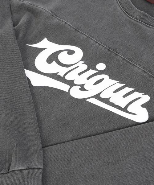 CRIGUN(クリガン)の「FOOTBALL CREW LONG SLEEVE PIGMENT CHARCOAL(Tシャツ/カットソー・レディース・チャコールグレー・SMALL/MEDIUM/LARGE/X-LARGE)」の2枚目の写真