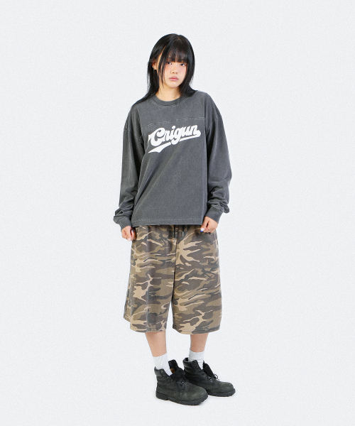 CRIGUN(クリガン)の「FOOTBALL CREW LONG SLEEVE PIGMENT CHARCOAL(Tシャツ/カットソー・レディース・チャコールグレー・SMALL/MEDIUM/LARGE/X-LARGE)」の4枚目の写真