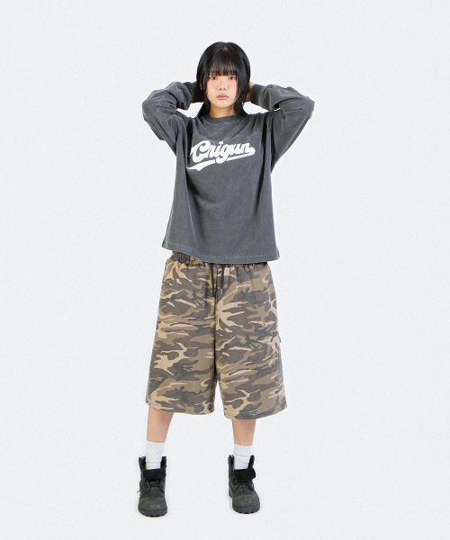 CRIGUN(クリガン)の「FOOTBALL CREW LONG SLEEVE PIGMENT CHARCOAL(Tシャツ/カットソー・レディース・チャコールグレー・SMALL/MEDIUM/LARGE/X-LARGE)」の5枚目の写真