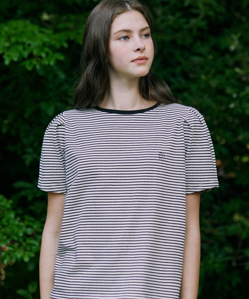 NONLOCAL(ノンローカル)の「Stripe Puff Sleeve T-shirt - Cream Stripe(Tシャツ/カットソー・レディース・その他・FREE)」の2枚目の写真