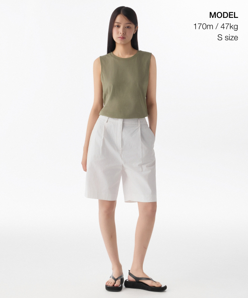 MUSINSA STANDARD WOMAN（ムシンサスタンダードウーマン）の「ウィメンズベーシックスリーブレストップ[セージ]（Tシャツ/カットソー・レディース・その他・LARGE/MEDIUM/SMALL/X-LARGE/X-SMALL）」の2枚目の写真