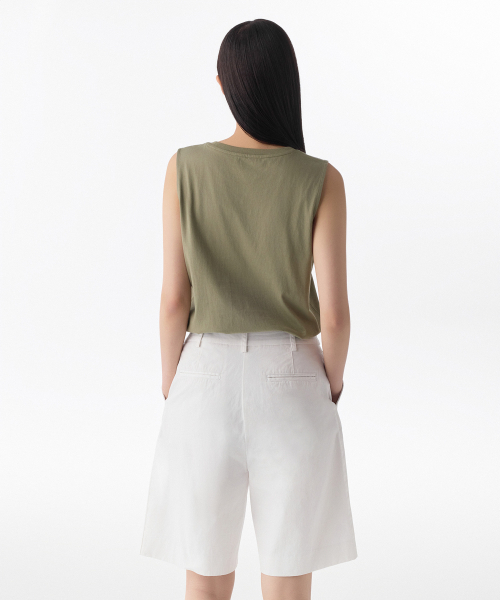 MUSINSA STANDARD WOMAN（ムシンサスタンダードウーマン）の「ウィメンズベーシックスリーブレストップ[セージ]（Tシャツ/カットソー・レディース・その他・LARGE/MEDIUM/SMALL/X-LARGE/X-SMALL）」の3枚目の写真