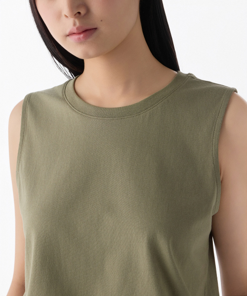 MUSINSA STANDARD WOMAN（ムシンサスタンダードウーマン）の「ウィメンズベーシックスリーブレストップ[セージ]（Tシャツ/カットソー・レディース・その他・LARGE/MEDIUM/SMALL/X-LARGE/X-SMALL）」の4枚目の写真