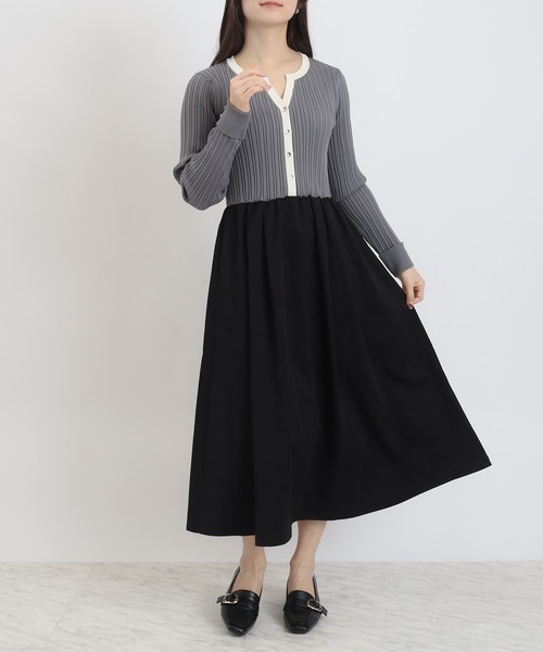 TRUDEA（トルディア）の「スポンディッシュスキッパーワンピース（ワンピース・レディース・ライトグレー/ネイビー/アイボリー・MEDIUM）」の2枚目の写真