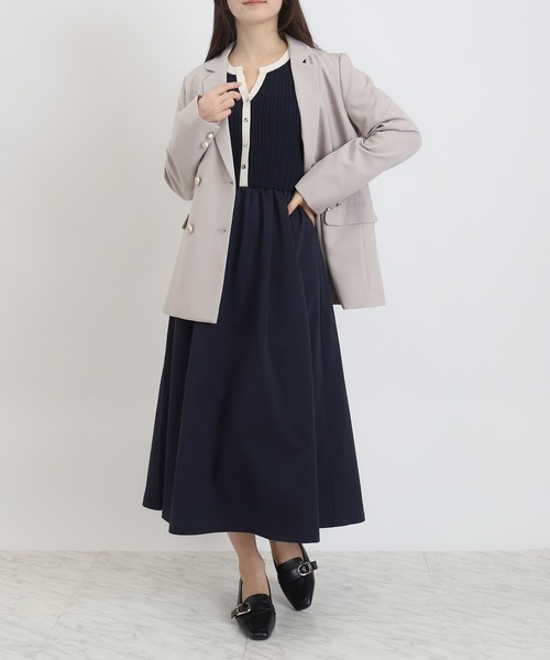 TRUDEA（トルディア）の「スポンディッシュスキッパーワンピース（ワンピース・レディース・ライトグレー/ネイビー/アイボリー・MEDIUM）」の6枚目の写真