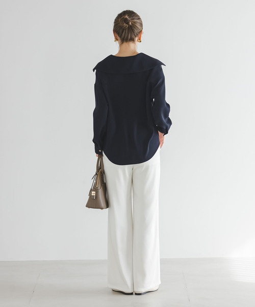 オーバーカラーゴールドボタンブラウス（シャツ/ブラウス）｜NOBLE