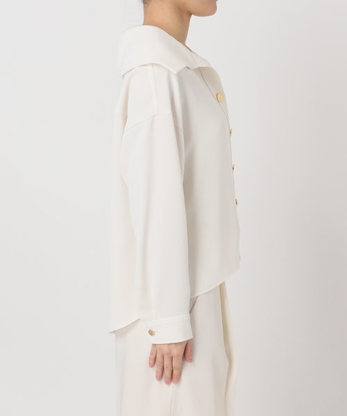 オーバーカラーゴールドボタンブラウス（シャツ/ブラウス）｜NOBLE